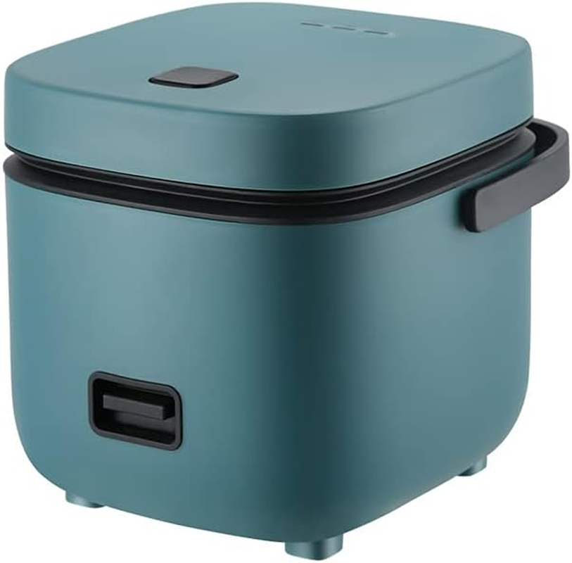 Electric 1.2L Mini Rice Cooker with Removable Nonstick Pot Steaming Dish Rice Spoon and Measuring Cup Keep Warm Function Kitchen Appliances for 1-3 Person, Cooking Soup, Rice, Stews & Oatmea (Green)