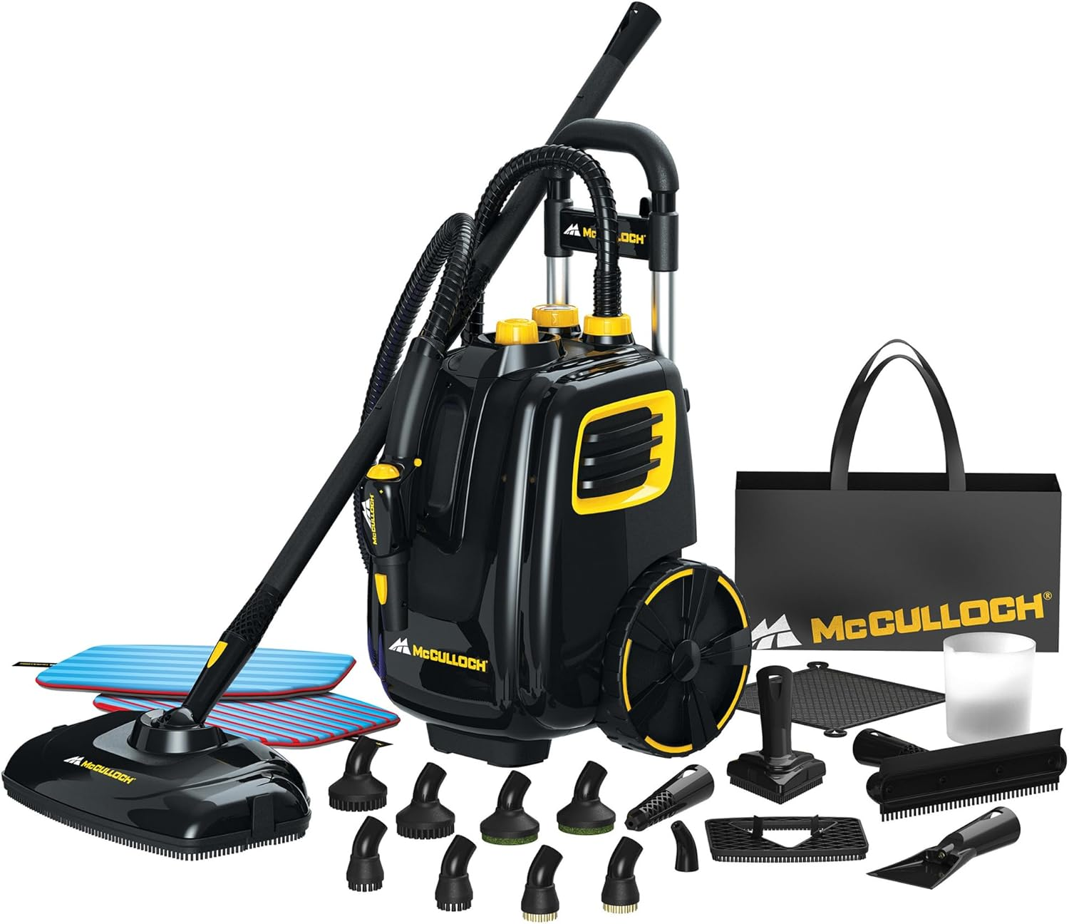 Mcculloch MC1385 Deluxe Canister Steam Cleaner &ndash; 120-Min Steam, 1892.71 Ml Tank, Upright Design &ndash; Designed for Australian Conditions &ndash; Compatible with Indoor & Outdoor Surfaces image number 4