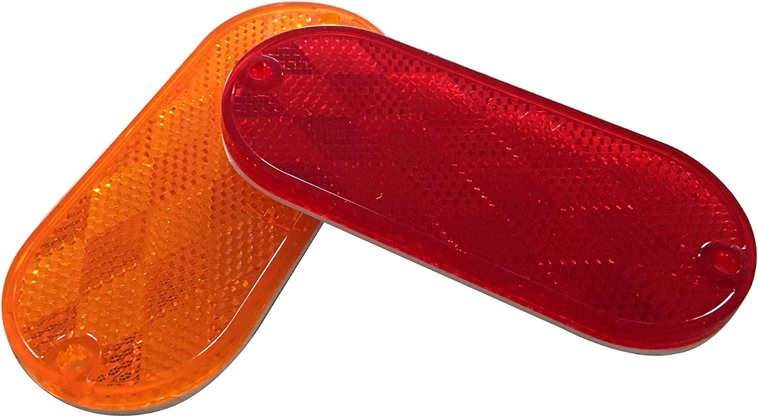 MAXXHAUL 50016 20-Pack Oval Reflectors 10 Red - 10 Amber Self Adhesive or Drill Mount - DOT, 20 Pack