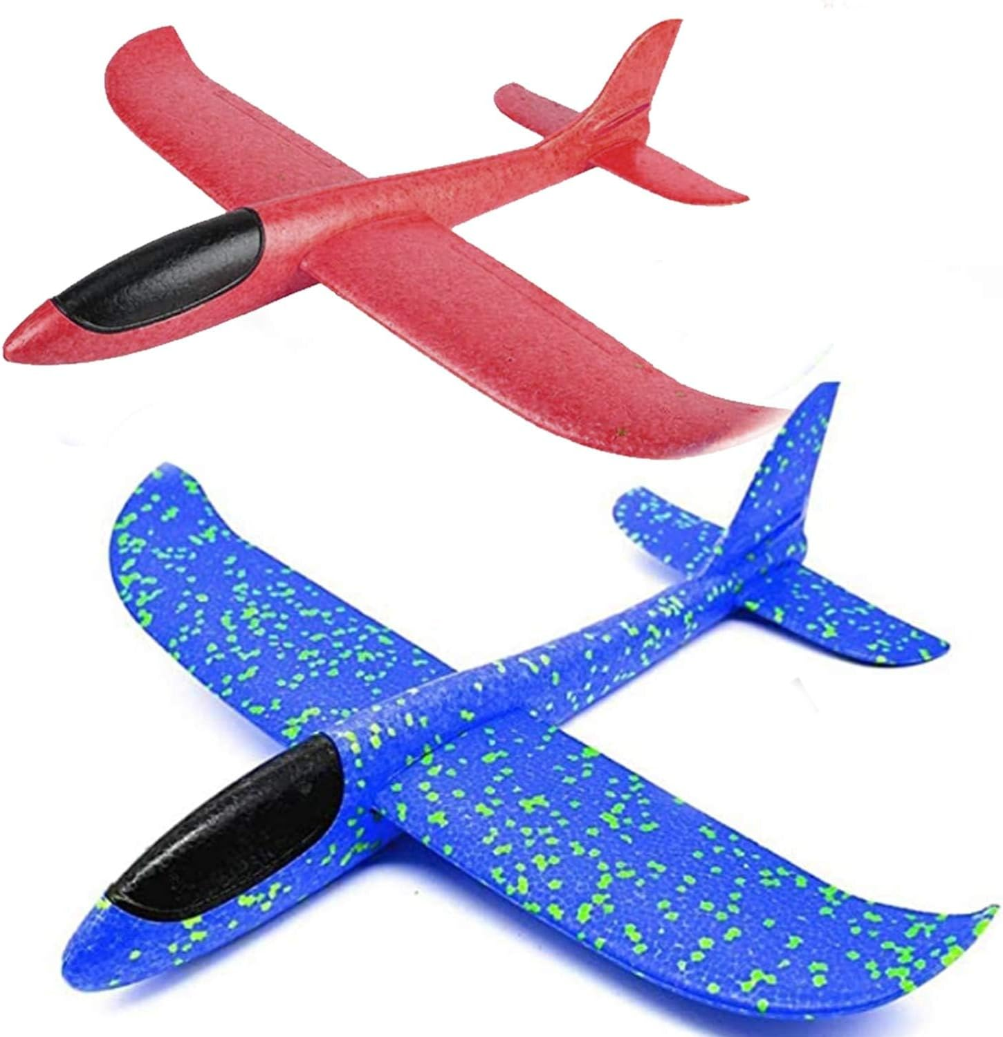 2 Pack Airplane Toys, 17.5" Large Throwing Foam Plane, 2 Flight Mode Foam Gliders, Birthday Gifts for Kids 3 4 5 6 7 8 9 10 11 12 Year Old Boys Kids Girls, Outdoor Yard Family Game Toys image number 5