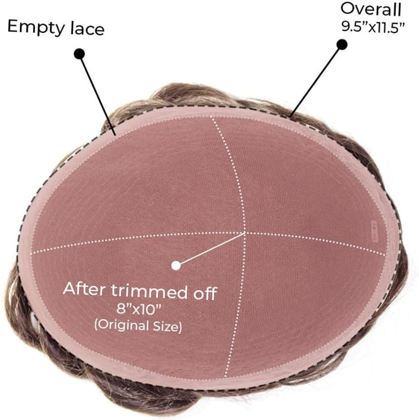 Replacement Men'S Toupee Indian Remy Hair System 8X10Inch Breathable Full Lace Replacement Hairpiece Systems image number 3