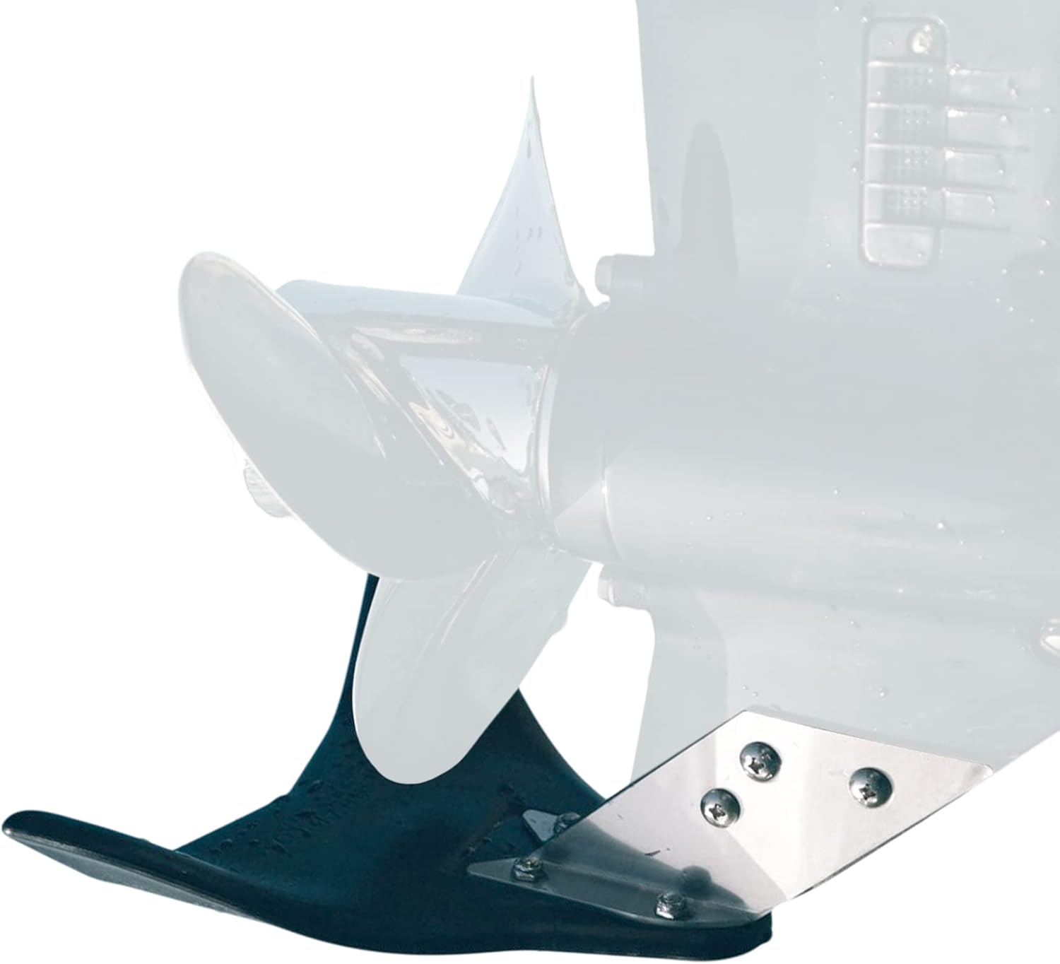 R-35 Hydrofoil Boat Stabilizer for 8-100 HP Motors - Skeg-Mounted Thermoplastic Shield with Stainless Steel Mounting Brackets - Standard Size Fin for Boats under 18 Feet image number 5