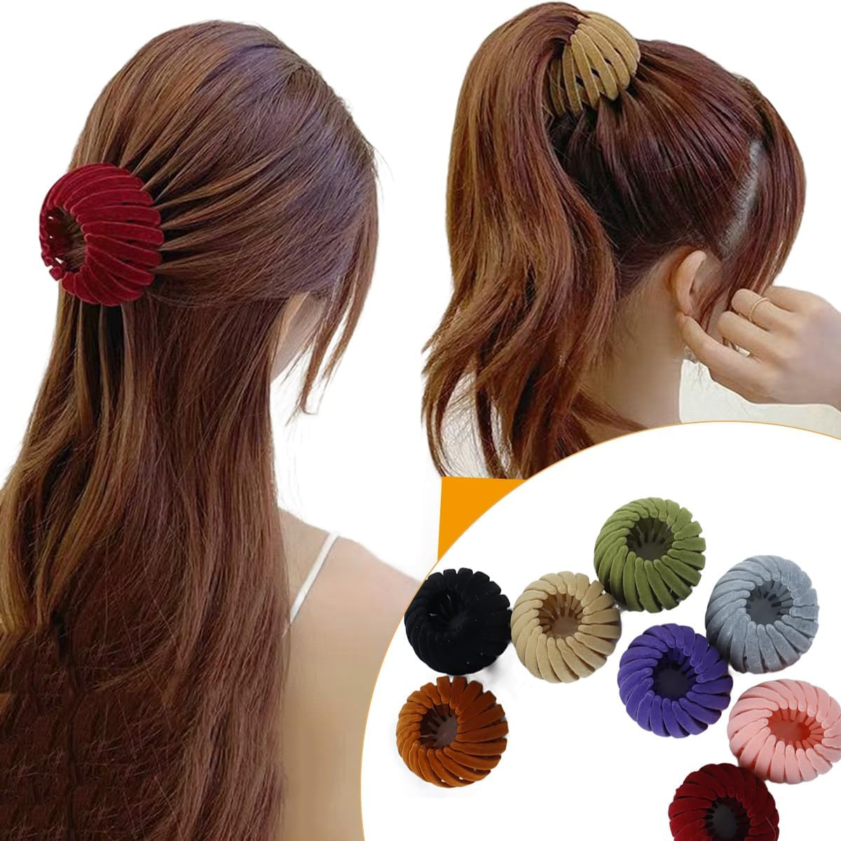 Orivin 8 PCS Elegant Bird Nest Hair Clips, Expandable Knot Maker for Women, Hair Accessories for Women, Flexible Ponytail Holder image number 5