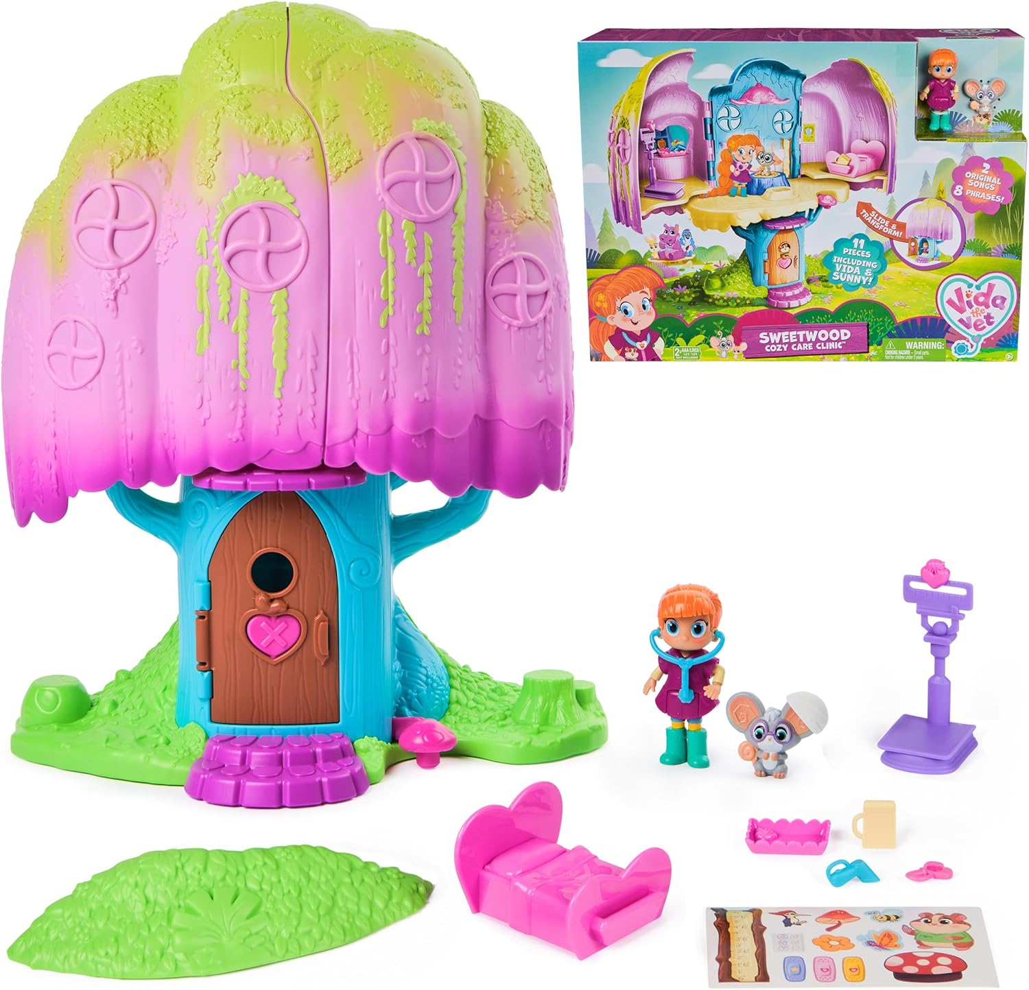 Vida the Vet, Vet Clinic, Treehouse Playset with Action Figures, Dollhouse Furniture & Accessories, Kids Toys for Girls & Boys Ages 3 and Up image number 2