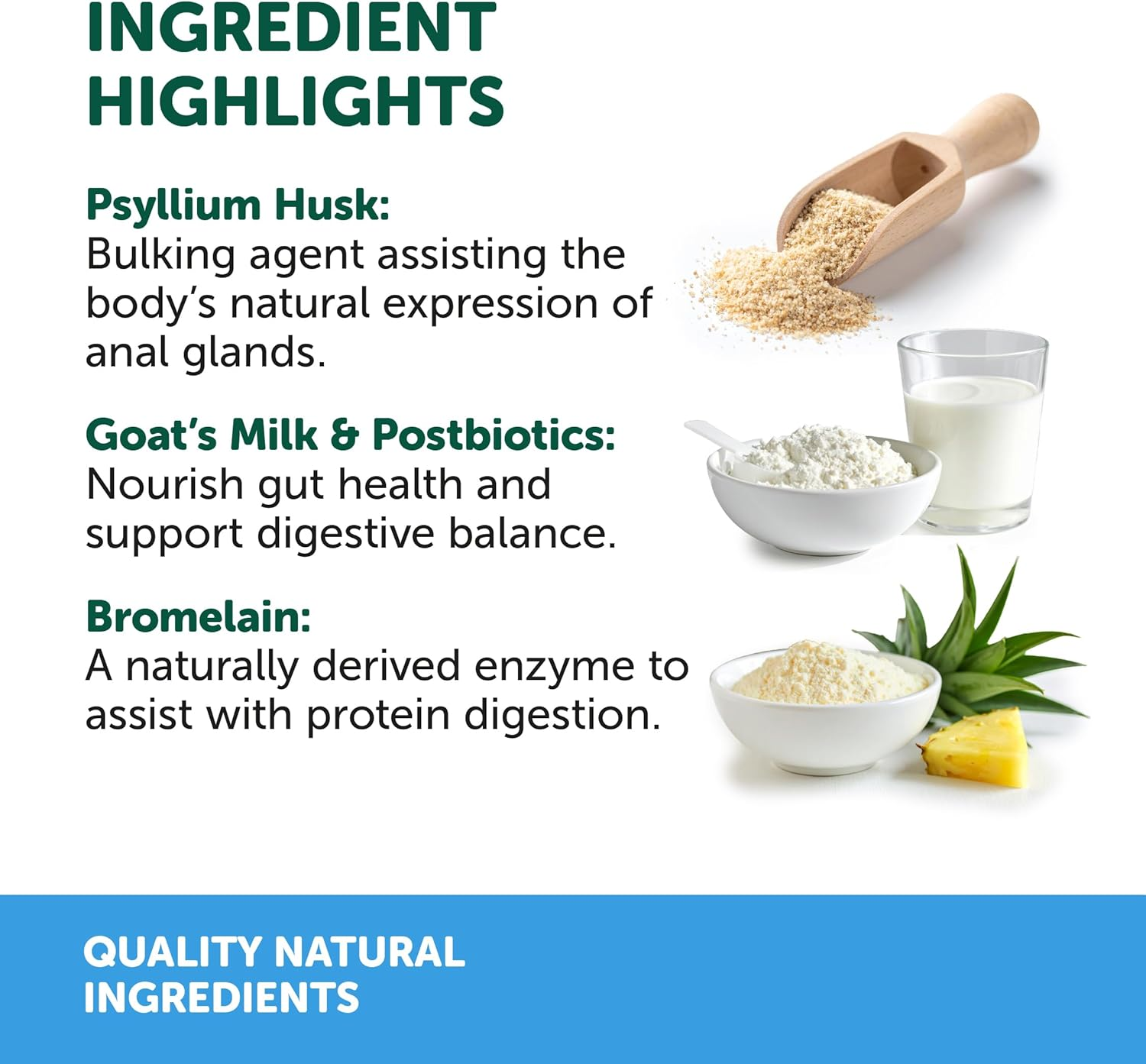 Natural Animal Solutions Anal Gland Support for Dogs & Cats &ndash; Natural Digestive Supplement with Fiber, Probiotics & Enzymes &ndash; Supports Gland Function, Gut Health & Daily Comfort &ndash; 120G image number 1