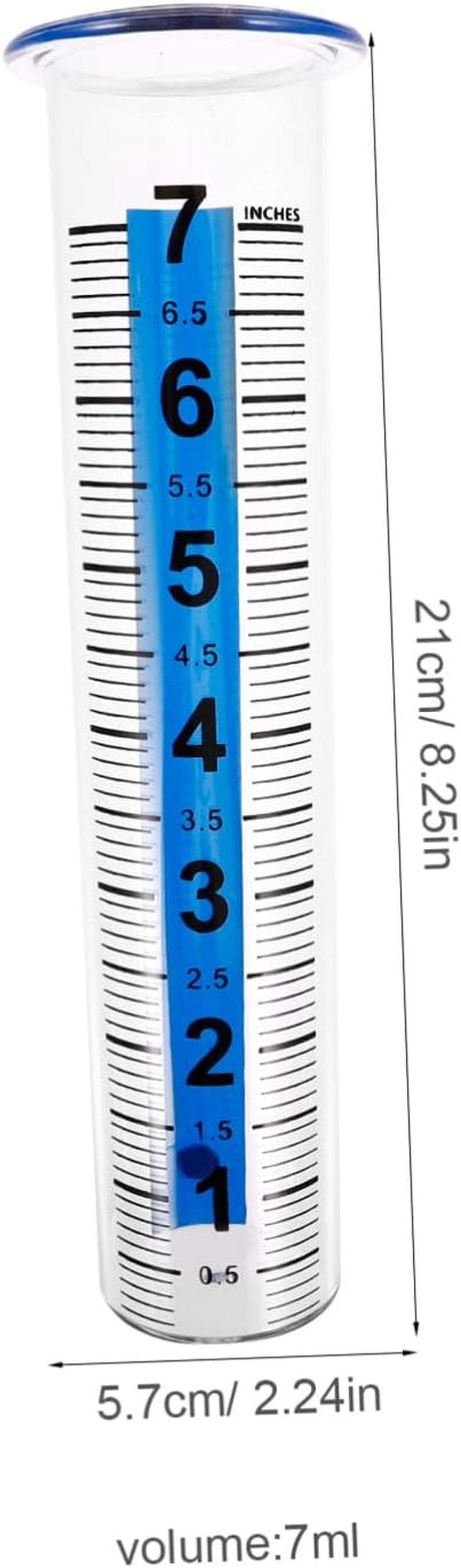 Abaodam Transparent Rain Gauge with Scale Outdoor Plastic Rain Measuring Tube for Garden Lawn Watering Accurate Precipitation Collector Tool with Blue Markings Read Measurement image number 6