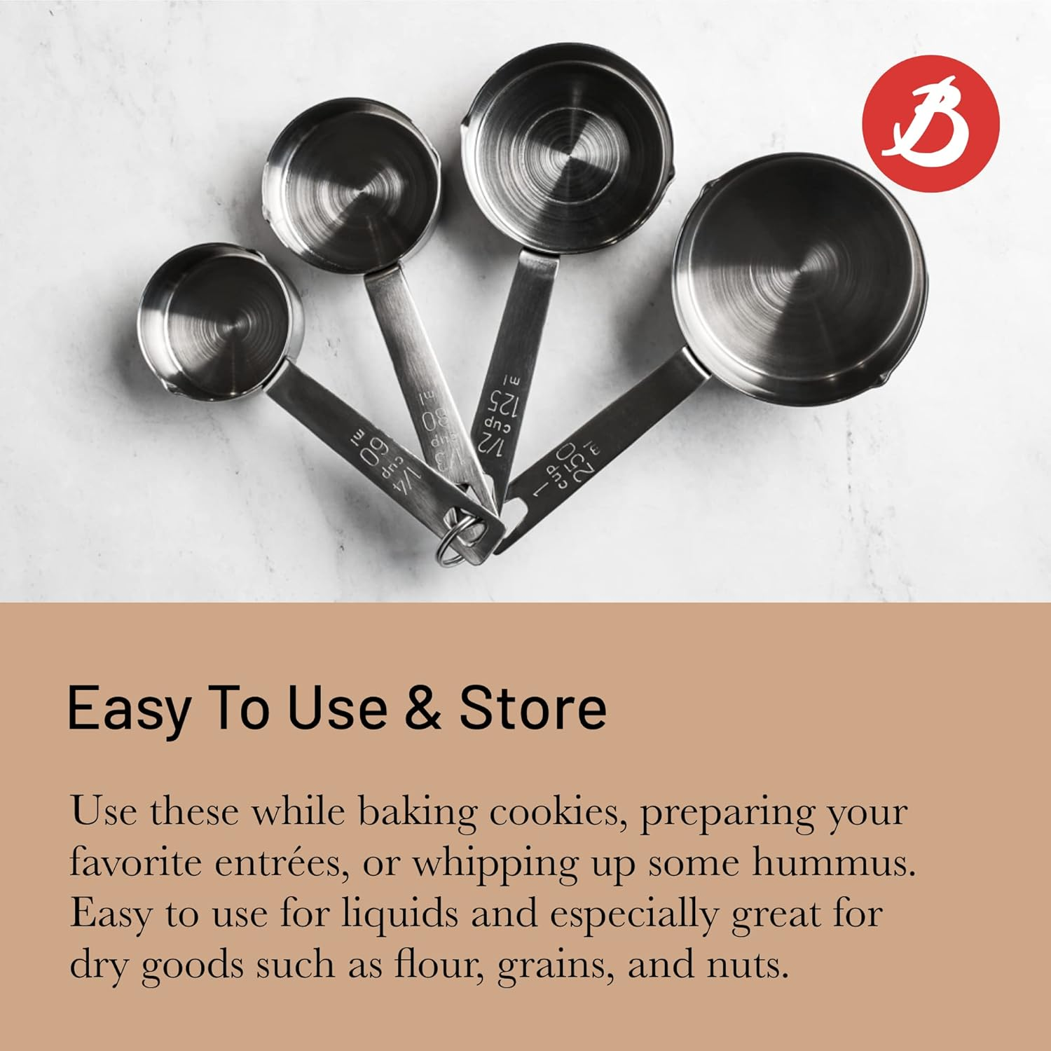 De Buyer - Set of 4 Stainless Steel Measuring Spoons - 60/80/125/250Ml - 4827.02, Silver image number 4