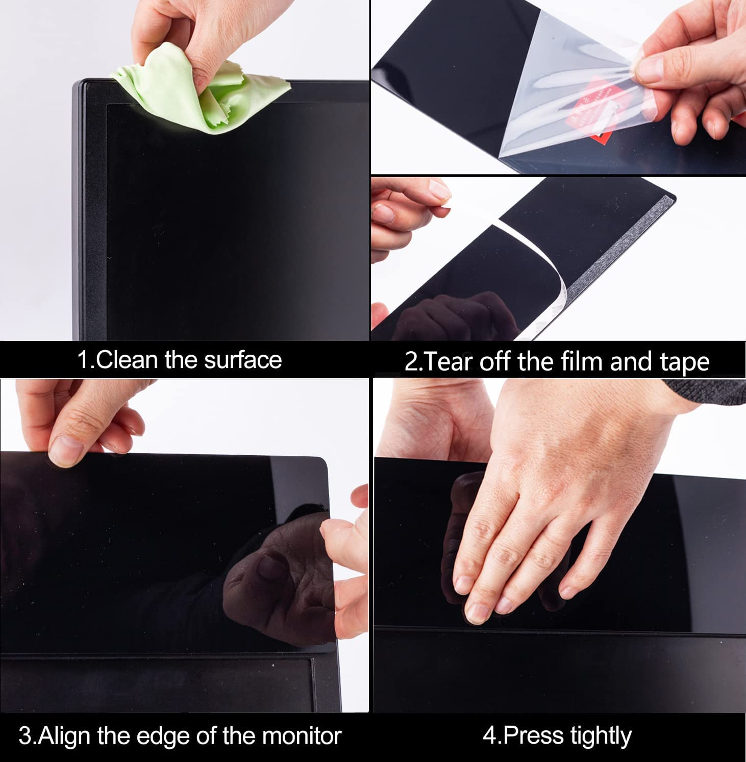 Monitor Memo Board Top Mount,Monitor Sticky Note Holder,Universal Transparent Sticky Notes Memo Pad,Sticky Boards,Message Board for Computer Monitors image number 2