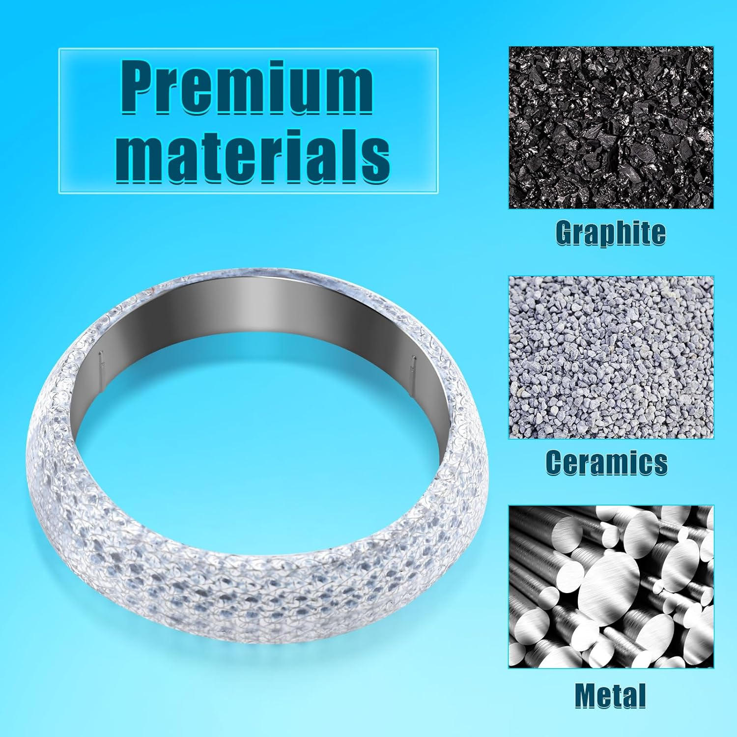 65Mm Car Exhaust Gasket, Exhaust Manifold Gasket Exhaust Pipe Donut Gasket Exhaust Flange Gasket Exhaust Muffler Sealer, Preventing Leaks and Noise