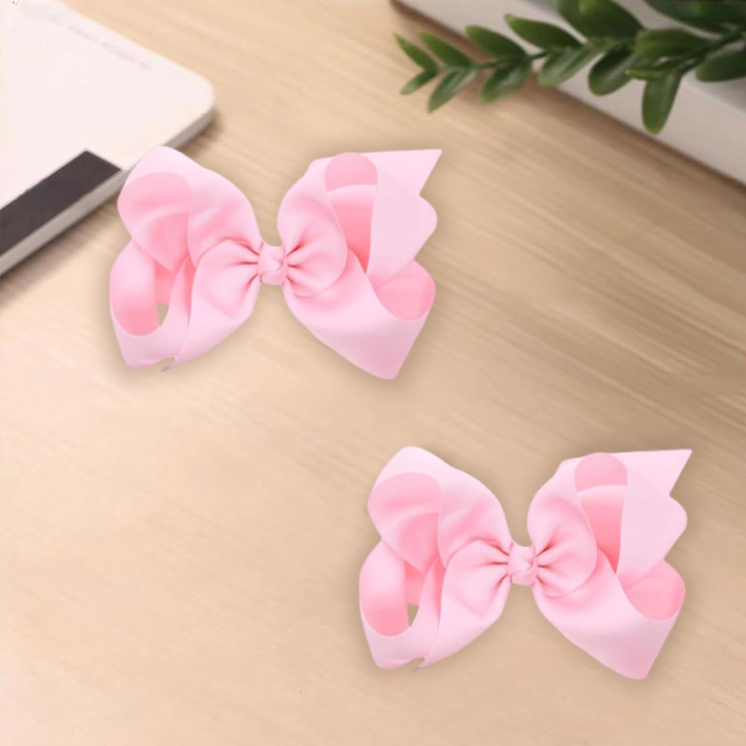 6 Inch Grosgrain Ribbon Hair Bows with Alligator Clips for Girls,Baby Girls, Toddlers, Kids & Teens(6Pcs,3 Color) image number 3