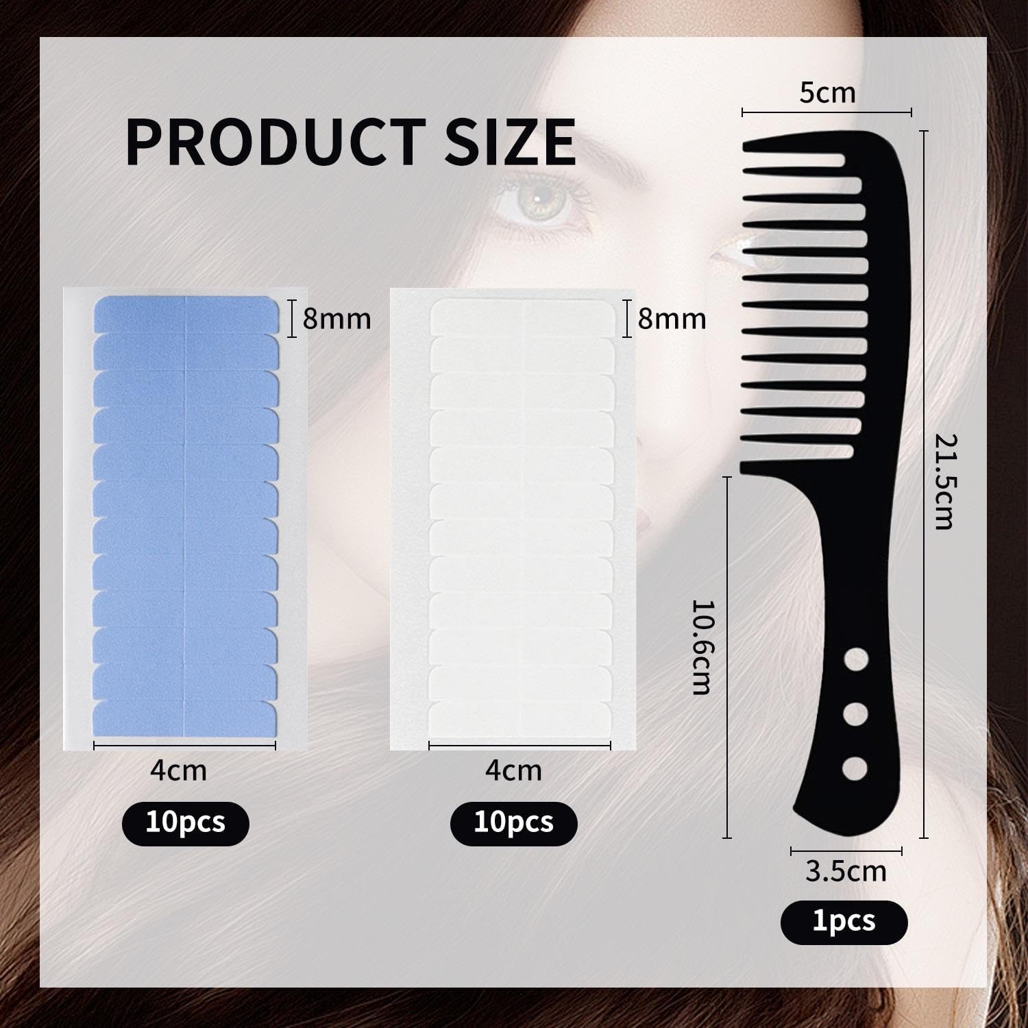 Pack of 240 Wig Band, 1 Piece Hair Comb, Wig Extension Tape, Invisible Extension Band, Replacement Band, Hair Extension Tape, Waterproof and Sweatproof Tape image number 5