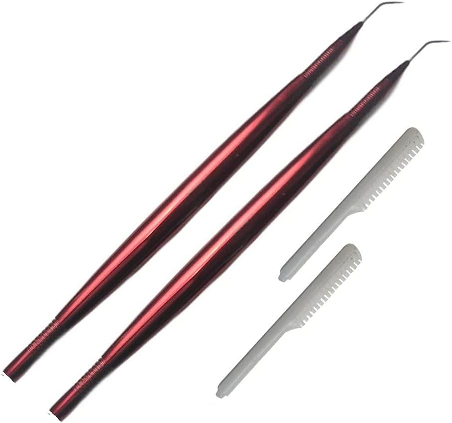 DMX INTL Pro Stainless Steel Eyelash Lifting and Separating Tool with Plastic Comb Ideal for Eye Lash Lift & Perming &ndash; 2 Pcs Pack (Black)