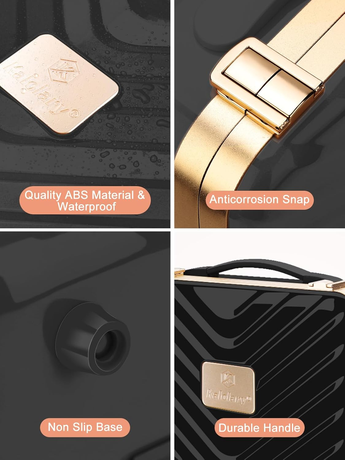 Kalolary Travel Makeup Train Cases with Lighted Mirror 3 Color Setting, Makeup Bag Cosmetic Case Organizer Adjustable Brightness Portable Makeup Storage Box for Makeup Brushes Accessories Tools,Black image number 4