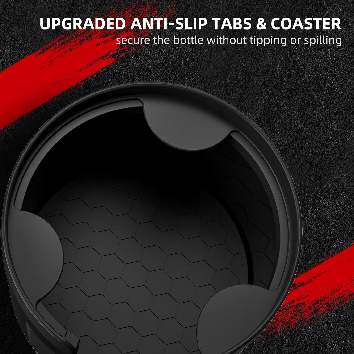 Cup Holder Expander, Car Cup Holder Extender Adapter with Expandable Base, Fits Large Water Bottles 500-1400 ML (7-10.5 CM) image number 2