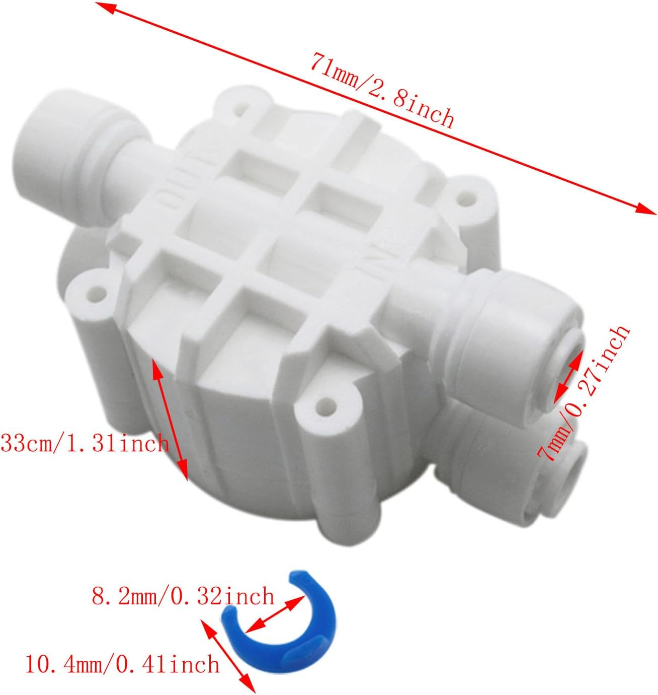 Wantane 4-Way Port Auto Shut-Off Valve - 1/4" Automatic Shut-Off Valve for RO Reverse Osmosis Water Filtration System - 1Pcs image number 3