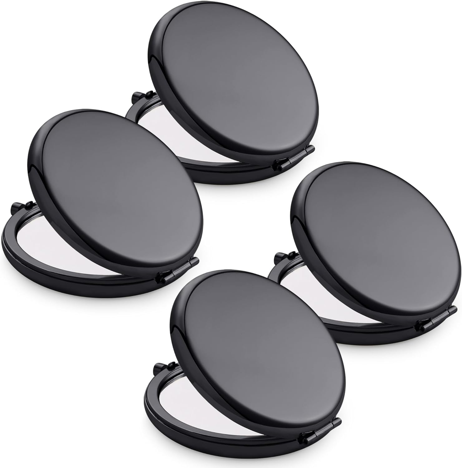 Compact Mirror, Pocket Travel Makeup Mirror for Purse, Metal round Shell, 2-Sided 1X/2X Magnifying, Portable, Folding, Handheld, Gold, 1 Pack