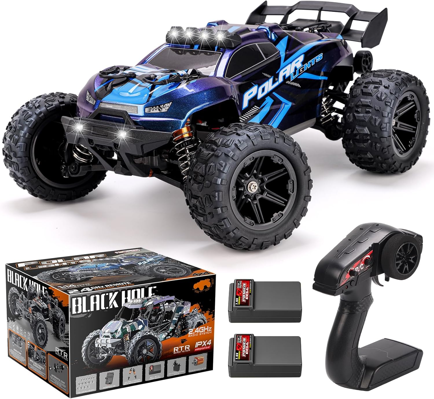 REMOKING 1:14 Scale All Terrain RC Car for Boys,4Wd High Speed Remote Control Car for Adults 40Km/H,Electric Off-Road RC Truck with Two Rechargeable Batteries,Off-Road RC Vehicle Gifts for Boys Adults image number 6