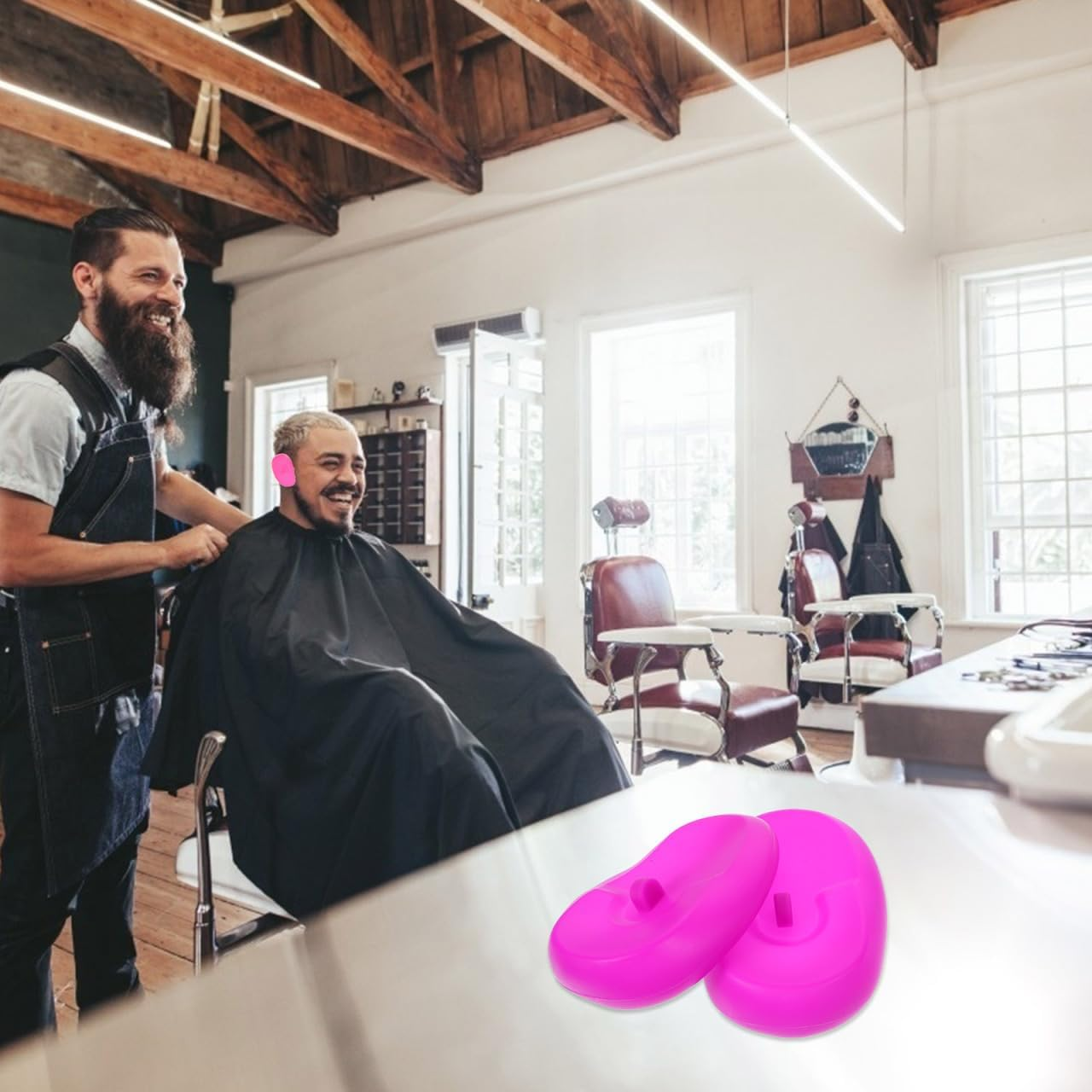 3 Pairs Hairdressing Ear Cover Professional Silicone Hair Dye Earmuffs Ear Protector Ear Cover for Salon Home Hair Dye Shower Bathing image number 1