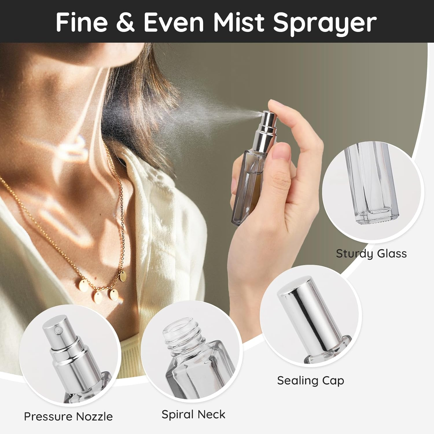 Segbeauty Atomizer Sprayer for Perfume - 6Pcs 10ML Travel Size Refill Bottle with Gift Box, Empty Glass Small Spray Bottle, Mini Sample Container, Travel Accessories image number 3