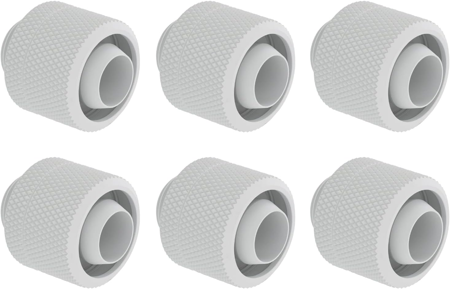 Dracaena.Io 6 Pack G1/4" Thread to 3/8" ID, 5/8" OD Compression Fitting for Soft Tubing, Soft Tube Connectors for Computer Water Cooling System, Black