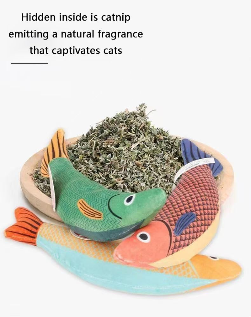 Cat Toys Saury Fish, 3 Pack, Catnip Crinkle Sound, Soft and Durable, Interactive Kitten Kicker for Indoor Kitty Exercise 9.4 Inches for All Breeds image number 4