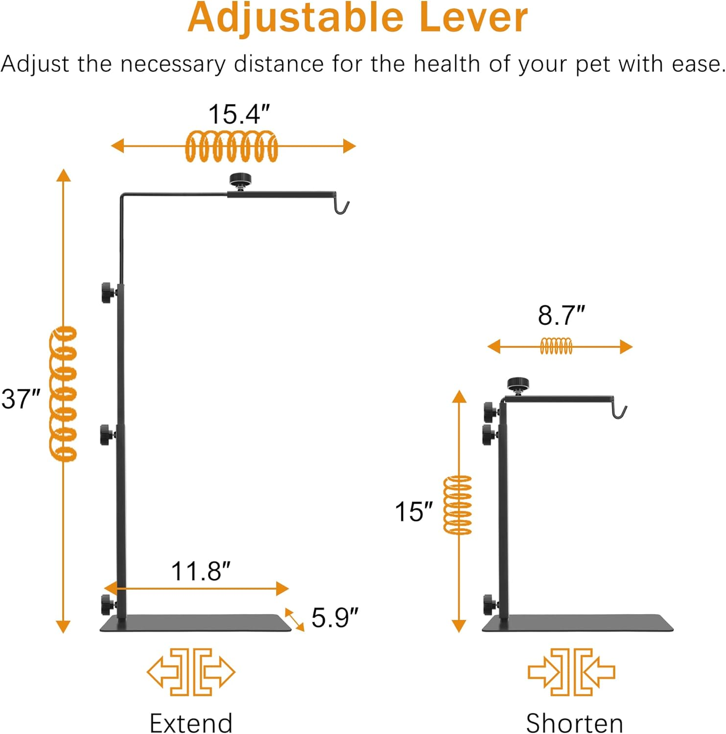 Reptile Domes Stand, Adjustable 17-37 Inch Heat Lamp Stand Fixture for Terrarium, Metal Basking Lamp Holder, Suitable for All Reptile Domes Lamp,Xl Size image number 6