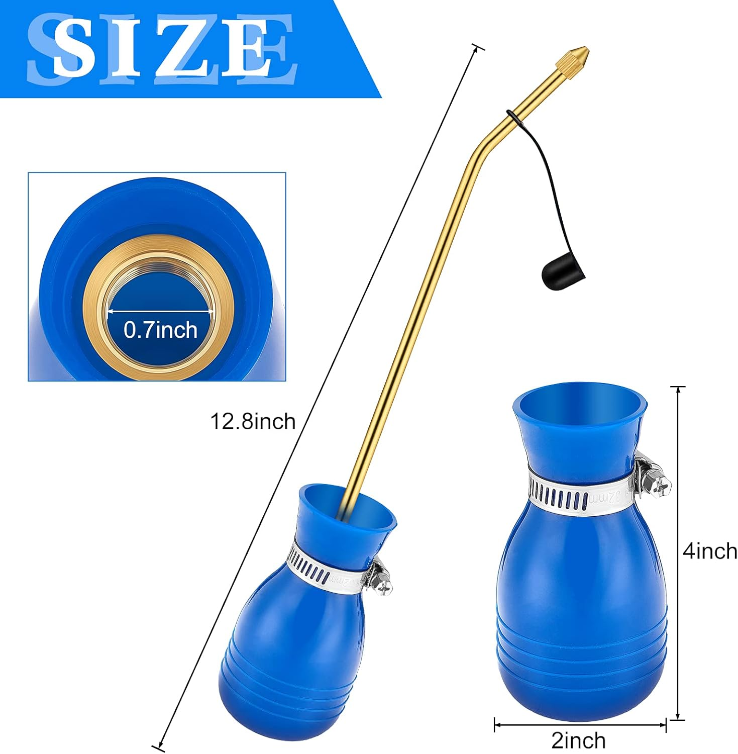 Garden Sprayer Applicator Bulb with Long Copper Tube for Organic Gardening Agricultural Supplies and Control Accessories (Blue Style,1 Piece) image number 4