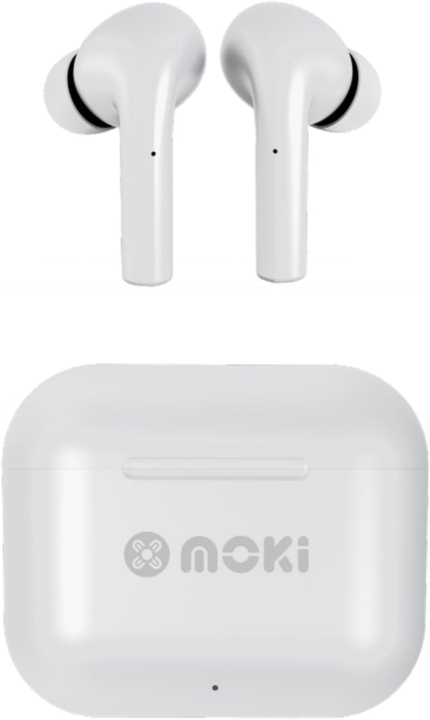 Moki Pods True Wireless Earbuds, White