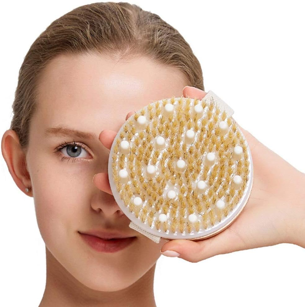 Cabilock Scalp Massager Exfoliating Brush Wooden Bath Brush No Handle Body Rubbing image number 5