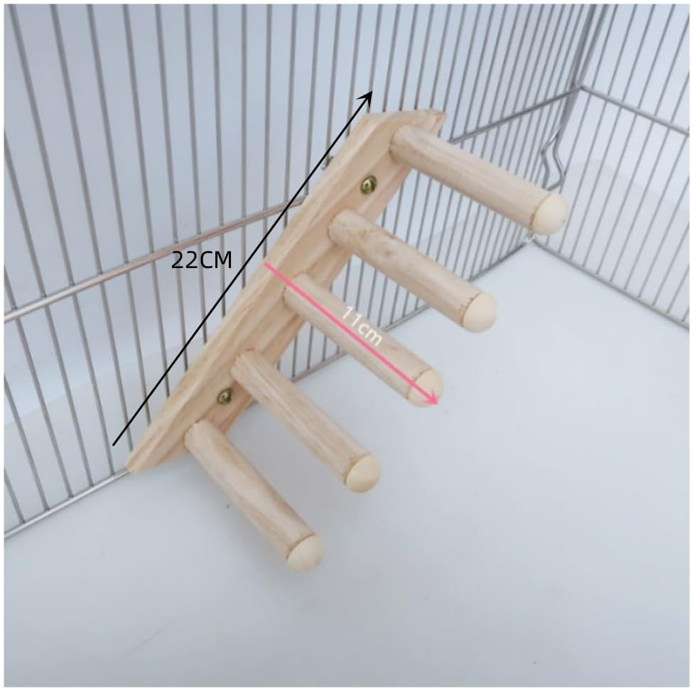 Wooden Bird Perch Ladder Parrot Stand Ladder Climbing Bird Stands for Parrots Bird Cage Toys image number 2