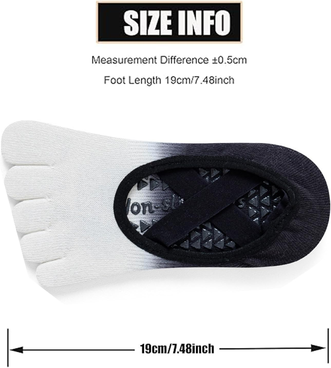 JOWILIN Pilates Socks for Women, Yoga Socks with Non-Slip Grips and Straps, Full Toe Socks for Pilates, Ballet, Pure Barre, Dance image number 3