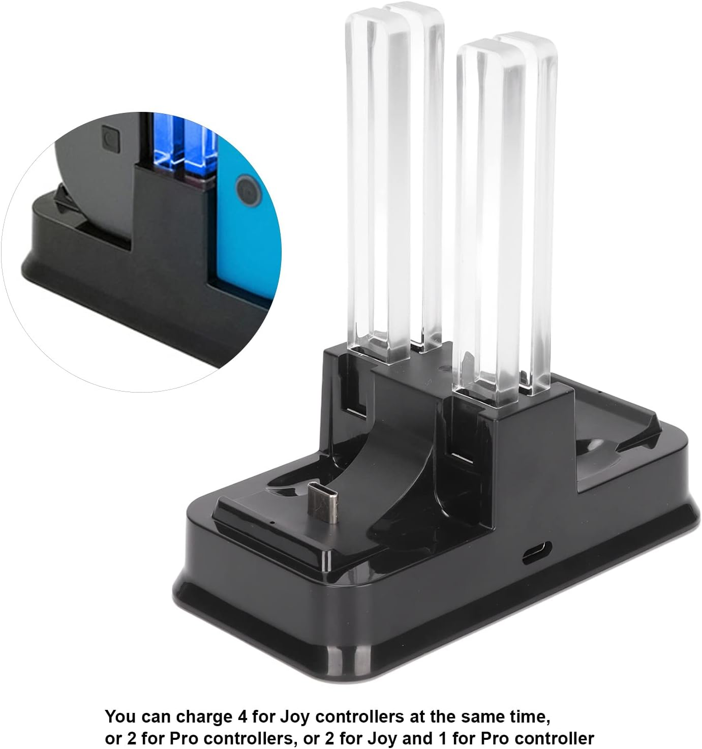 Switch Controller Charger, Controller Charging Dock Station with Indicator Light and Charger Cable, Controller Charging Stand Switch Game Controller Accessories image number 2