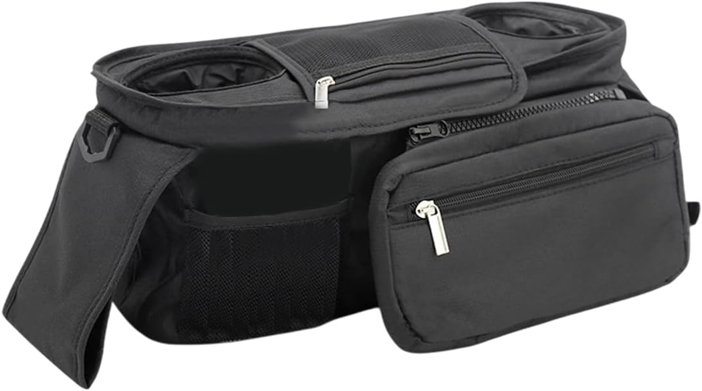 AIMALL Universal Baby Stroller Organiser Bag with Cup Holders &ndash; Waterproof Oxford Cloth Hanging Storage Basket with Zipper Pouch for Trolley and Pushchair image number 6