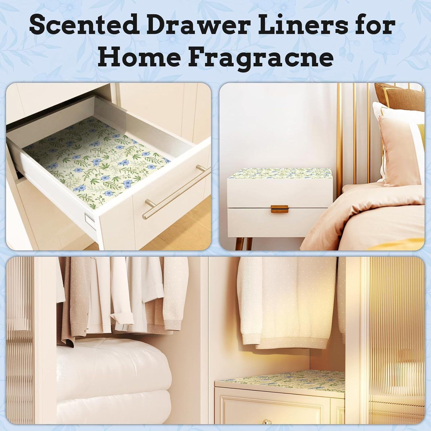 LA BELLEF&Eacute;E Scented Drawer Liners, Fresh Linen Fragrance for Home, 6 Sheets (14.3 X 19.6 Inches) for Dresser, Bedroom, Closet, and Shelf Organization - Lavender image number 3