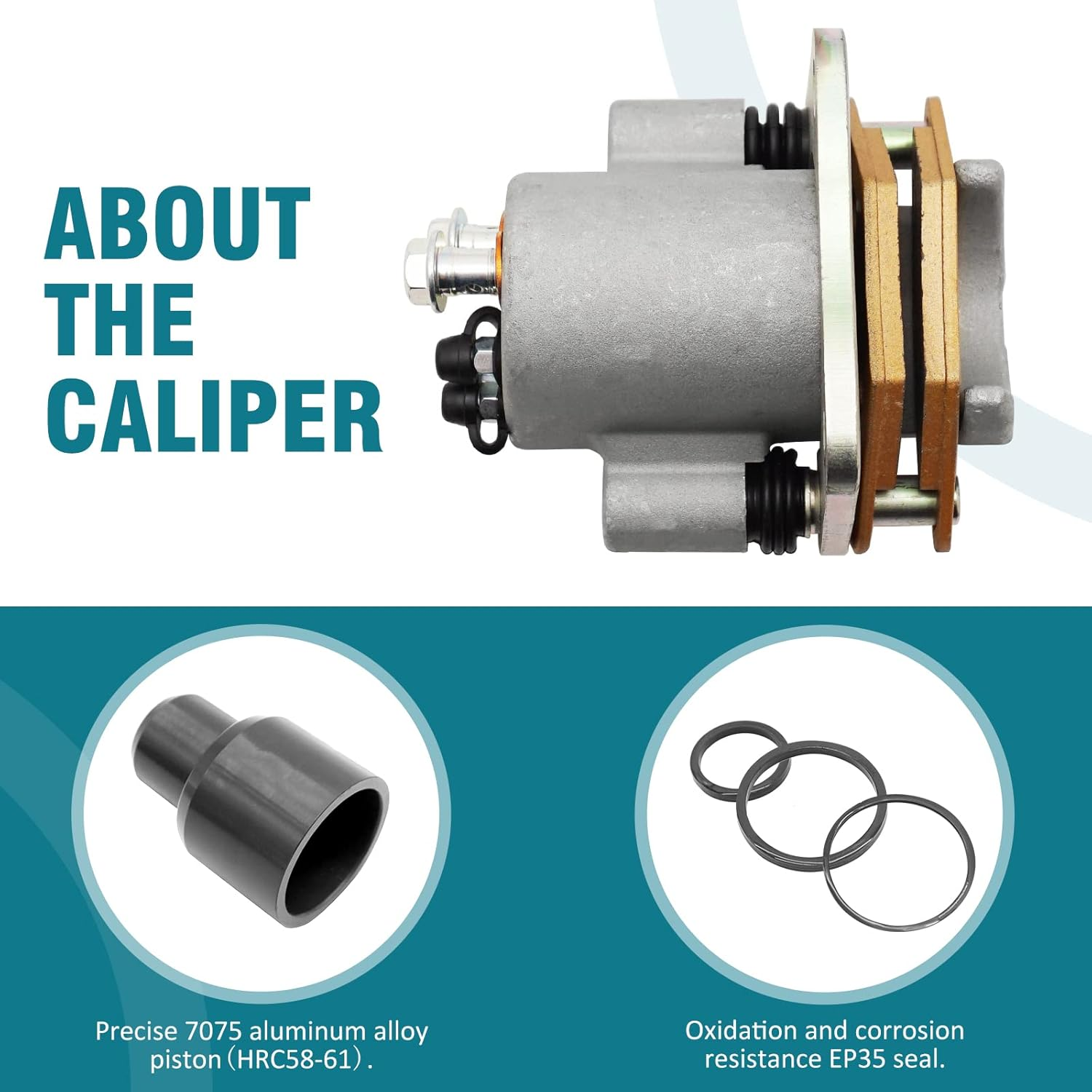 Rear Brake Caliper Assembly for Polaris Sportsman 400 450 500 570 800 Farmhand 450 Hawkeye 325 400,OEM# 1911415 image number 6