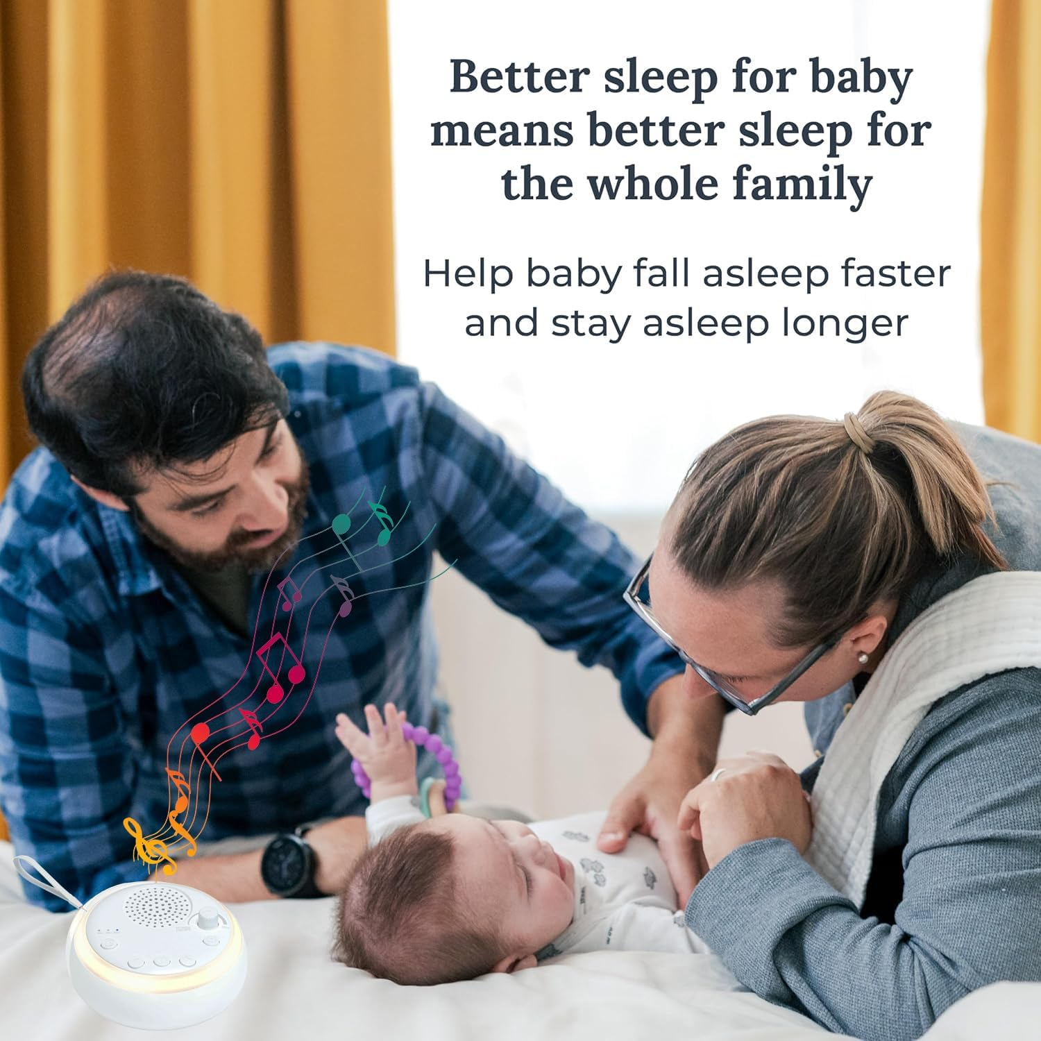 White Noise Machine - Portable Sound Machine & Night Light for Baby Adult, 16 Soothing Sound, Noise Canceling for Office & Sleeping, Sound Therapy for Home, Travel, Meditation, Registry Gift