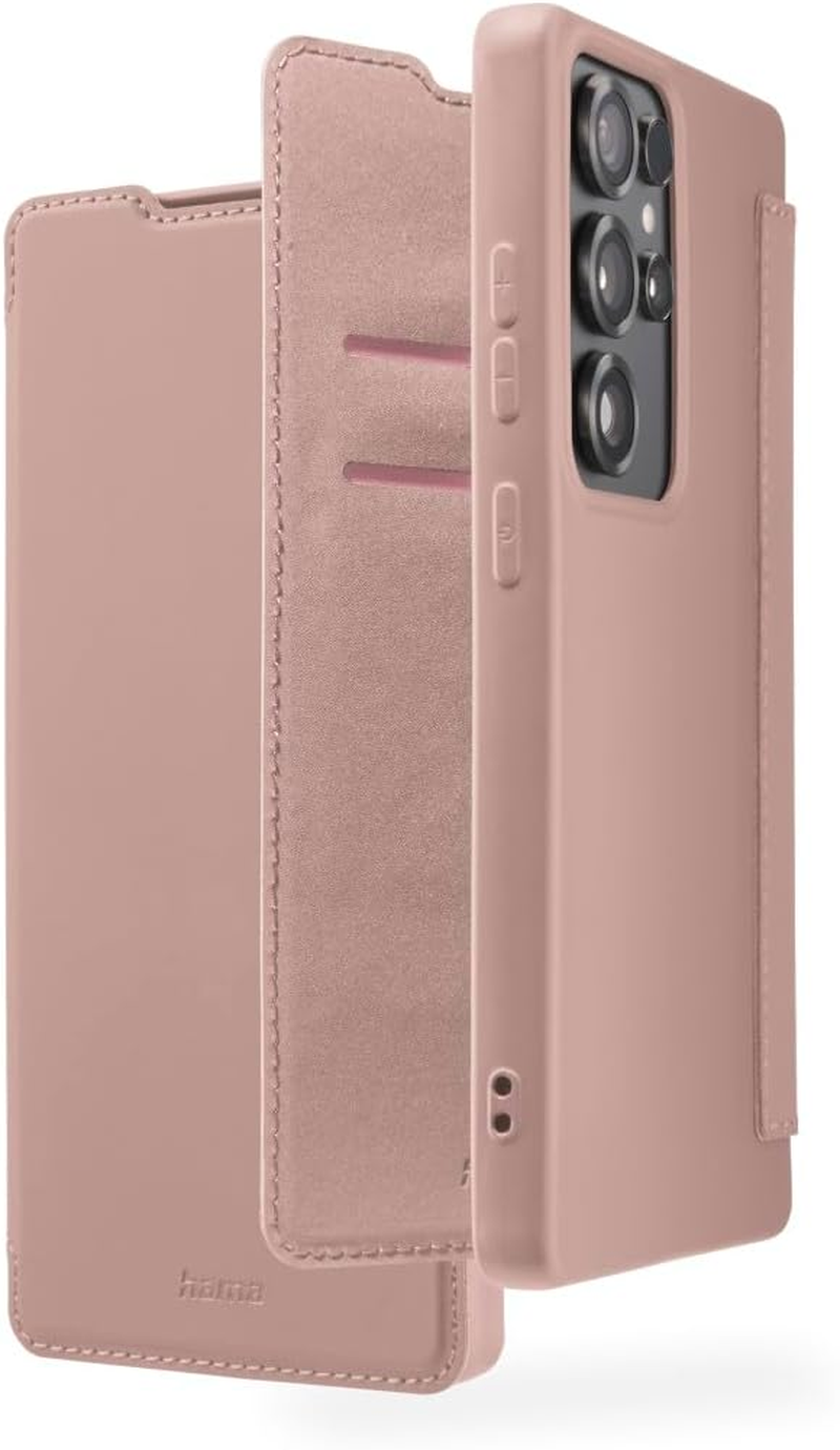 Hama Mobile Phone Case for Samsung Galaxy S25 Ultra (Mobile Phone Case, Flip Case, Case with 2 Card Slots, Shockproof, Scratch-Resistant, Elegant All-Round Protection, Soft, Slim, Soft Surface) Blue