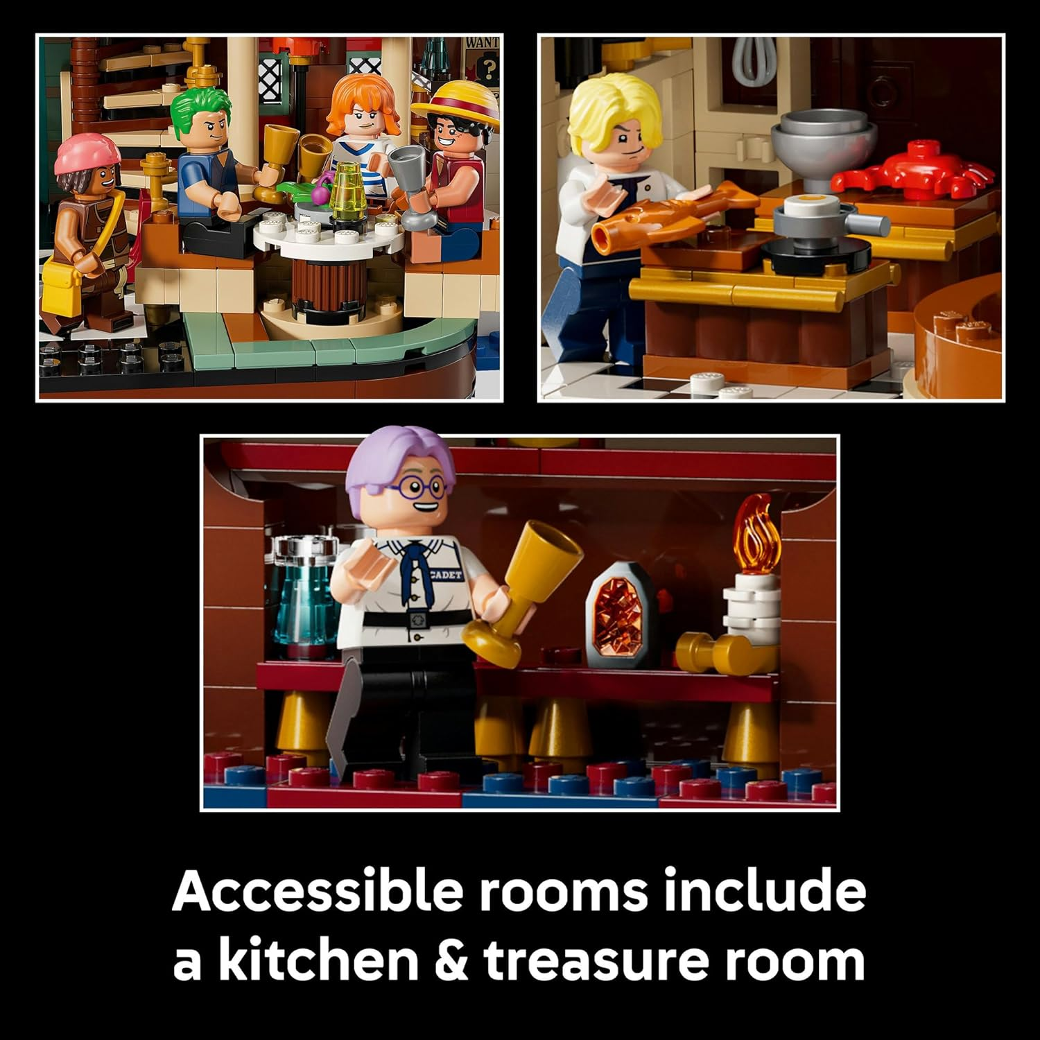 LEGO&reg; ONE Piece the Baratie Floating Restaurant (3402 Pcs) Toy for Anime Lovers & Fans of the Netflix Live Action Show, Model Kit for Men & Women, Pirate Boat Adventure, Building Set for Adults 75640 image number 6