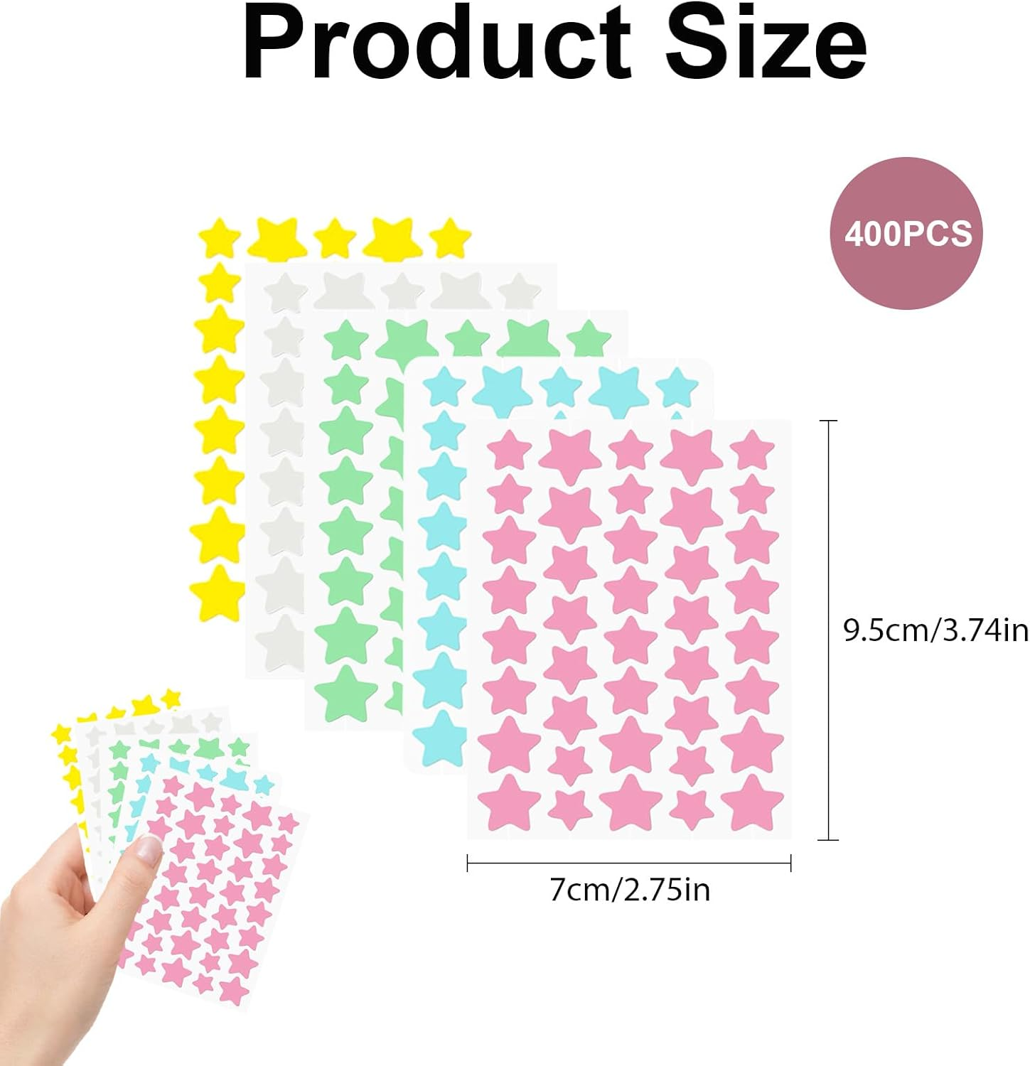 400 Pcs Pimple Patches for Face, Hydrocolloid Patch Starface Pimple Patches with Tea Tree Oil for Day and Night Use, Invisible Zit Targets Suitable for Young People, Student, Stay up Late, Traveling image number 1