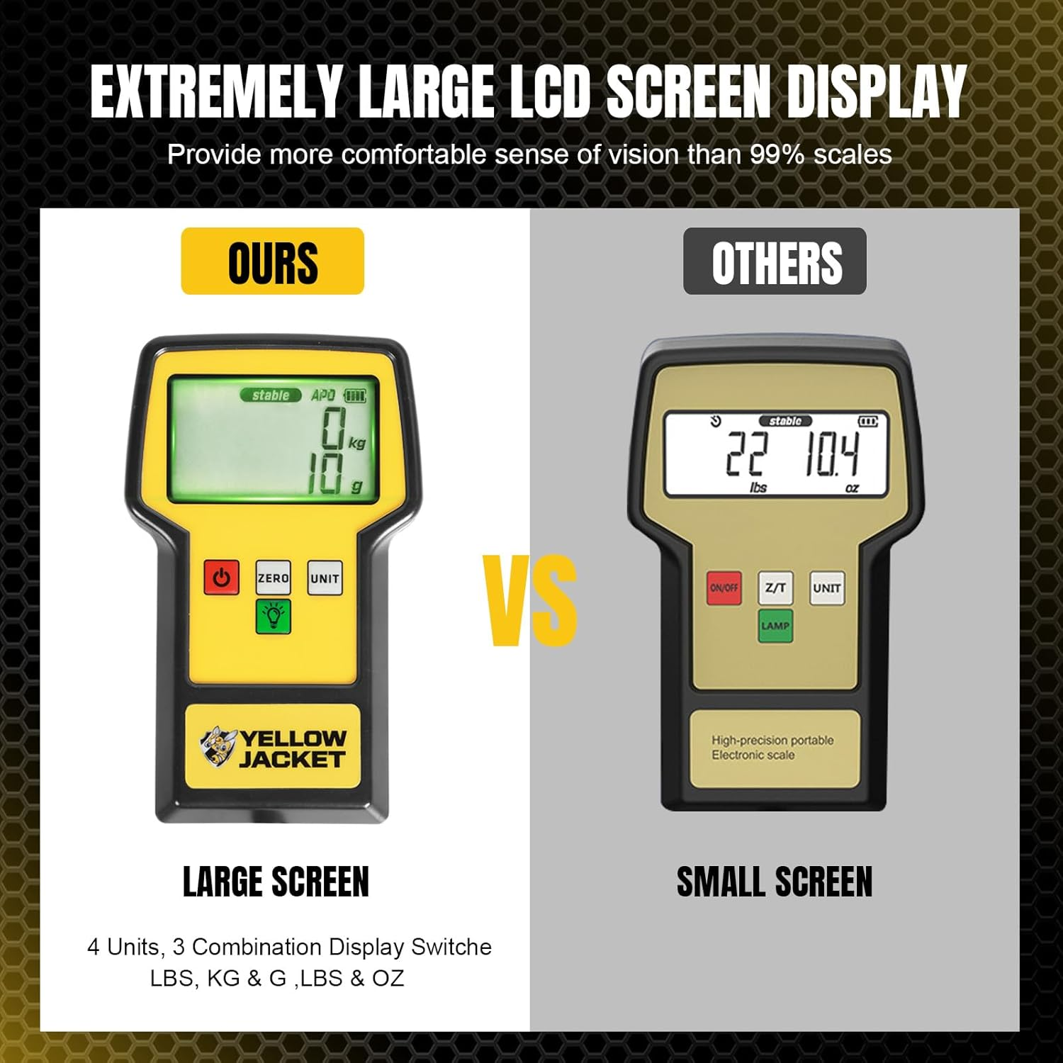 YELLOW JACKET Refrigerant Scale 110 LBS HVAC Freon - Ultra-Large LCD Screen High Precision Electronic Charging Weight Scale with Portable Case for All Recovery Tanks image number 1