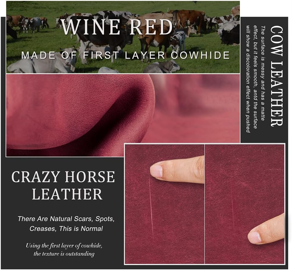 Contacts Full Grain Leather Passport Holder for Women RFID Blocking Travel Passport Wallet Slim Compatible with Airtag Passport Case with Coin Pocket, 4 Card Slot (Badge, Red) image number 5