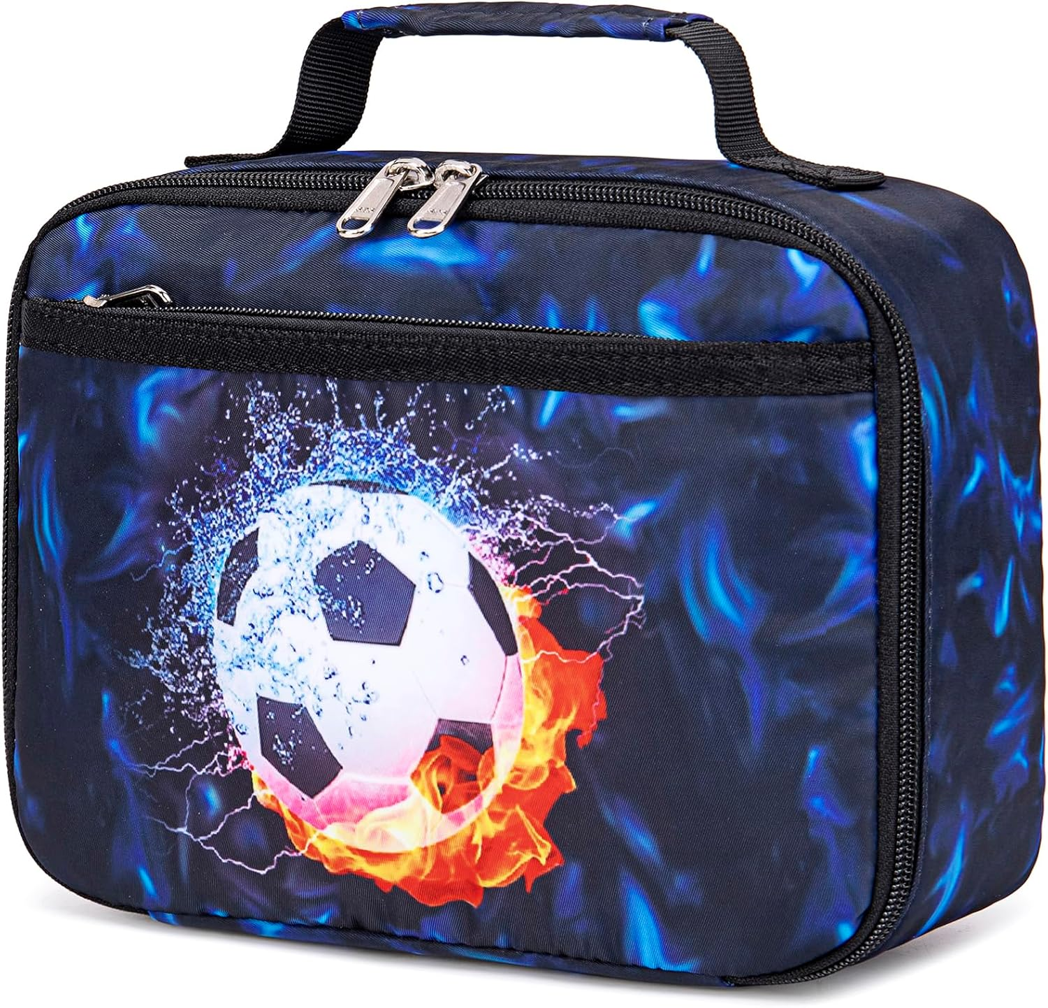 LEDAOU Children'S Lunch Bag Boys Girls 5L Lunch Bag Insulated Bag with Zip Thermal Bag Lunch Bag Cool Bag for School Hiking Work (Small White Strawberries)