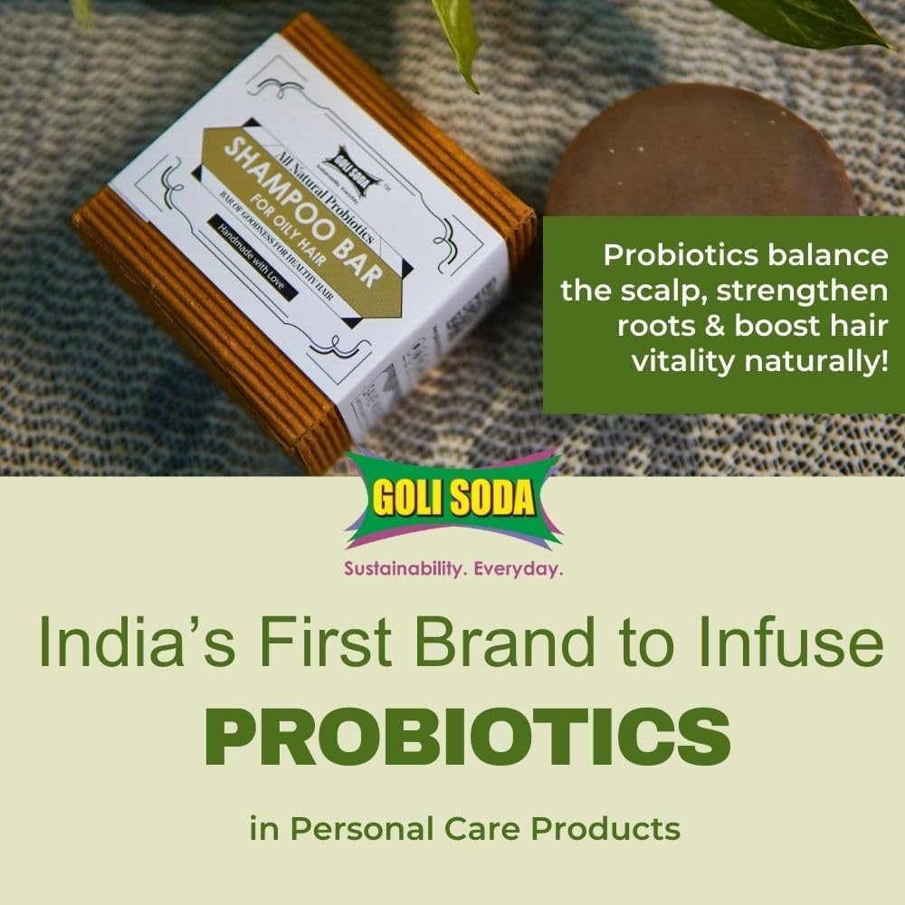 GOLI SODA All Natural Probiotics Shampoo Bar for Oily Hair image number 4