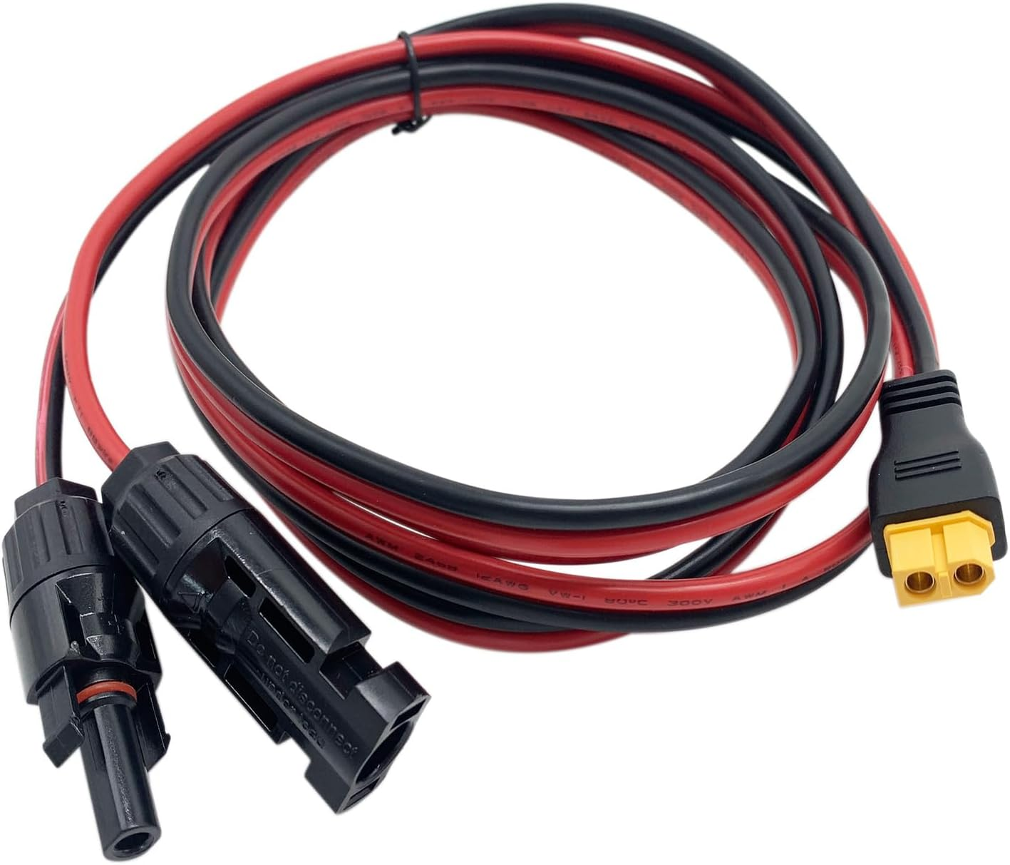3M Solar to XT60-F Extension Cable 12AWG, Solar Panel to Battery Adapter, for Portable Power Station,Generator image number 2