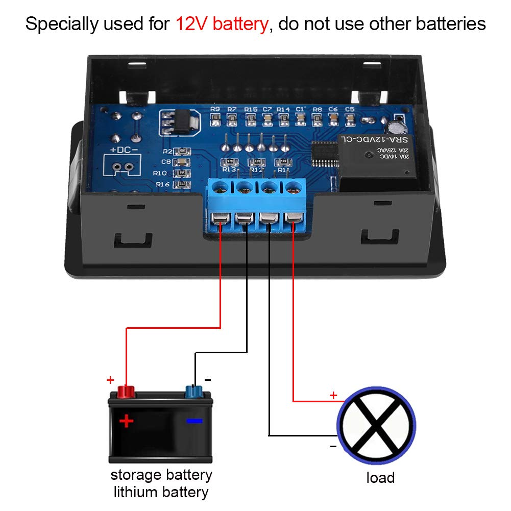 12V Battery Low Voltage Cut off Automatic Switch on under Voltage Controller with LED Indicator image number 2