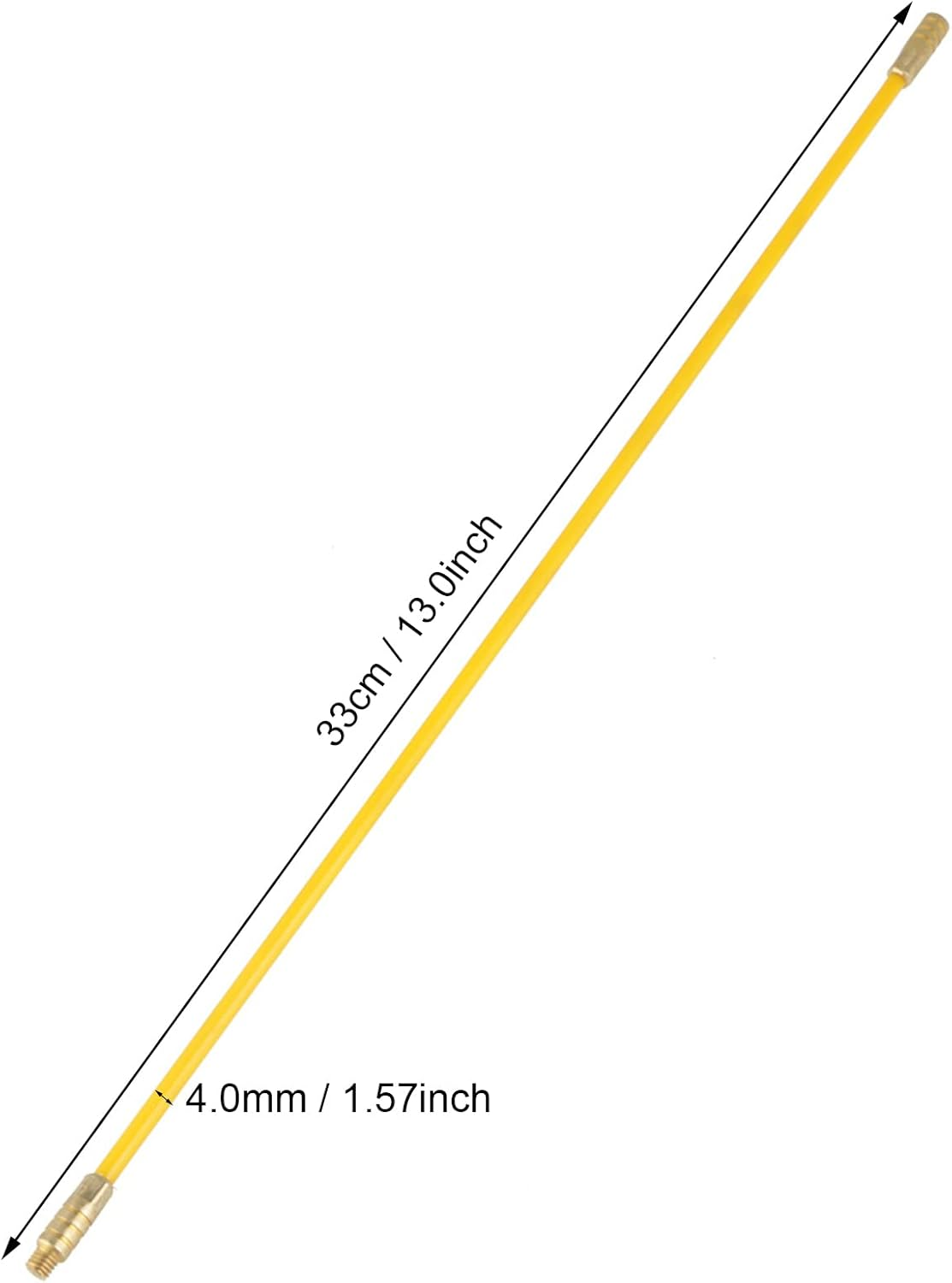 Yduupxe 10Pcs 4.0Mm Fiberglass Cable Rods, Wire Fishing Electrical Tool Kit with Fiberglass Rods, Threaded Brass Connectors for Running Wire through Walls Attics Crawl Spaces Sub Floors