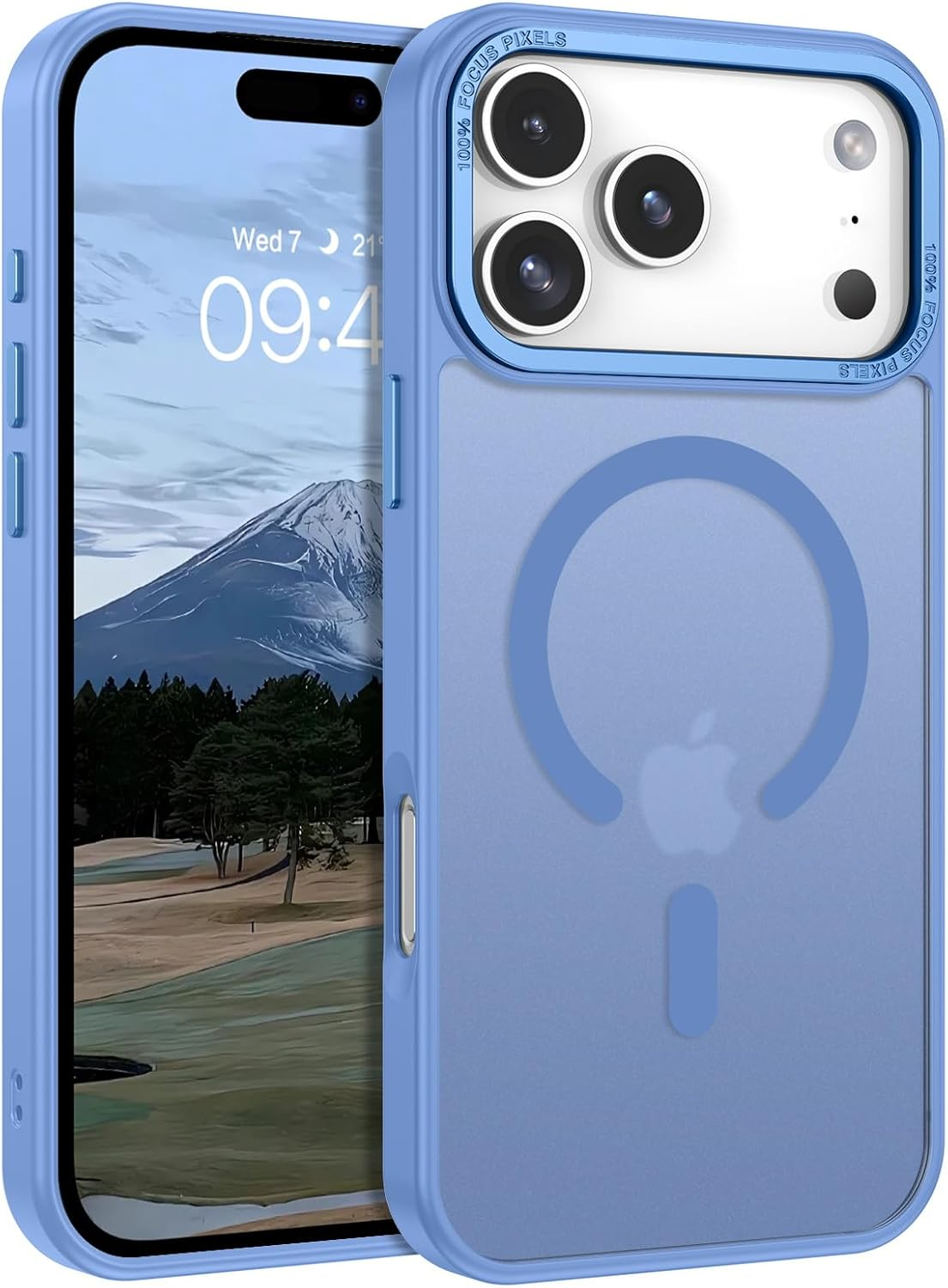 DOMAVER for Iphone 17 Pro Case, Magnetic Skin-Friendly Touch Slim Phone Cases Compatible with Magsafe, Matte Frosted Shockproof Full Body Protective Cover for Iphone 17 Pro 6.3 Inch, Light Blue