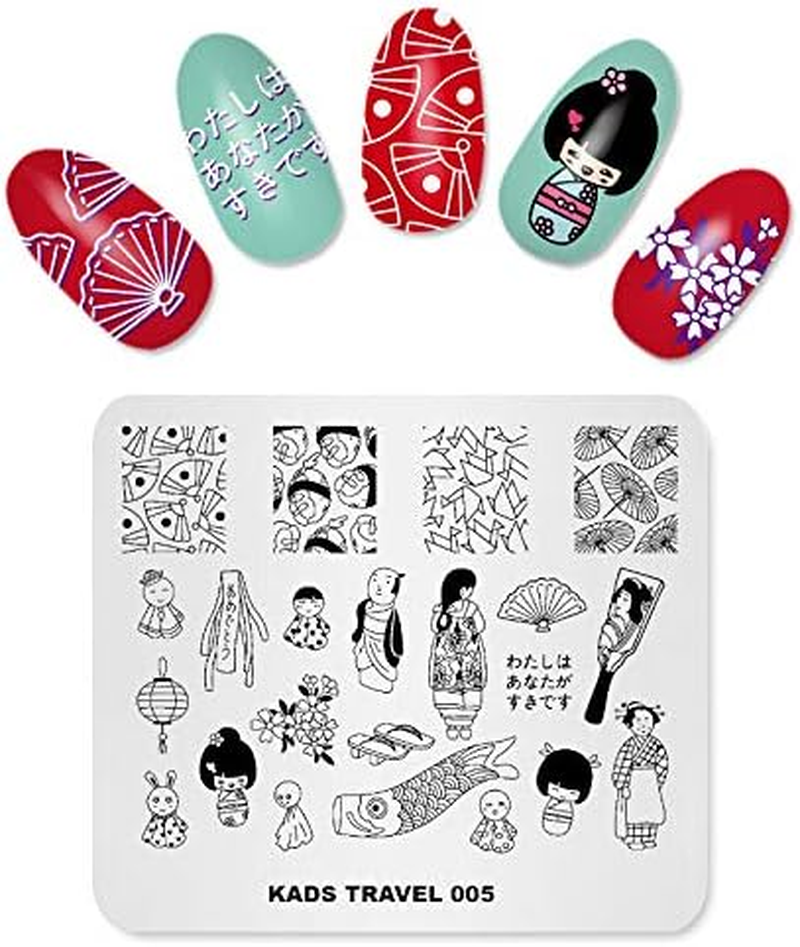 Nail Stamp Plate Travel Japanese Theme Zephyr Picture Design Templates Geisha Doll Sunny Pattern Manicure Print DIY Nail Art Tools image number 2