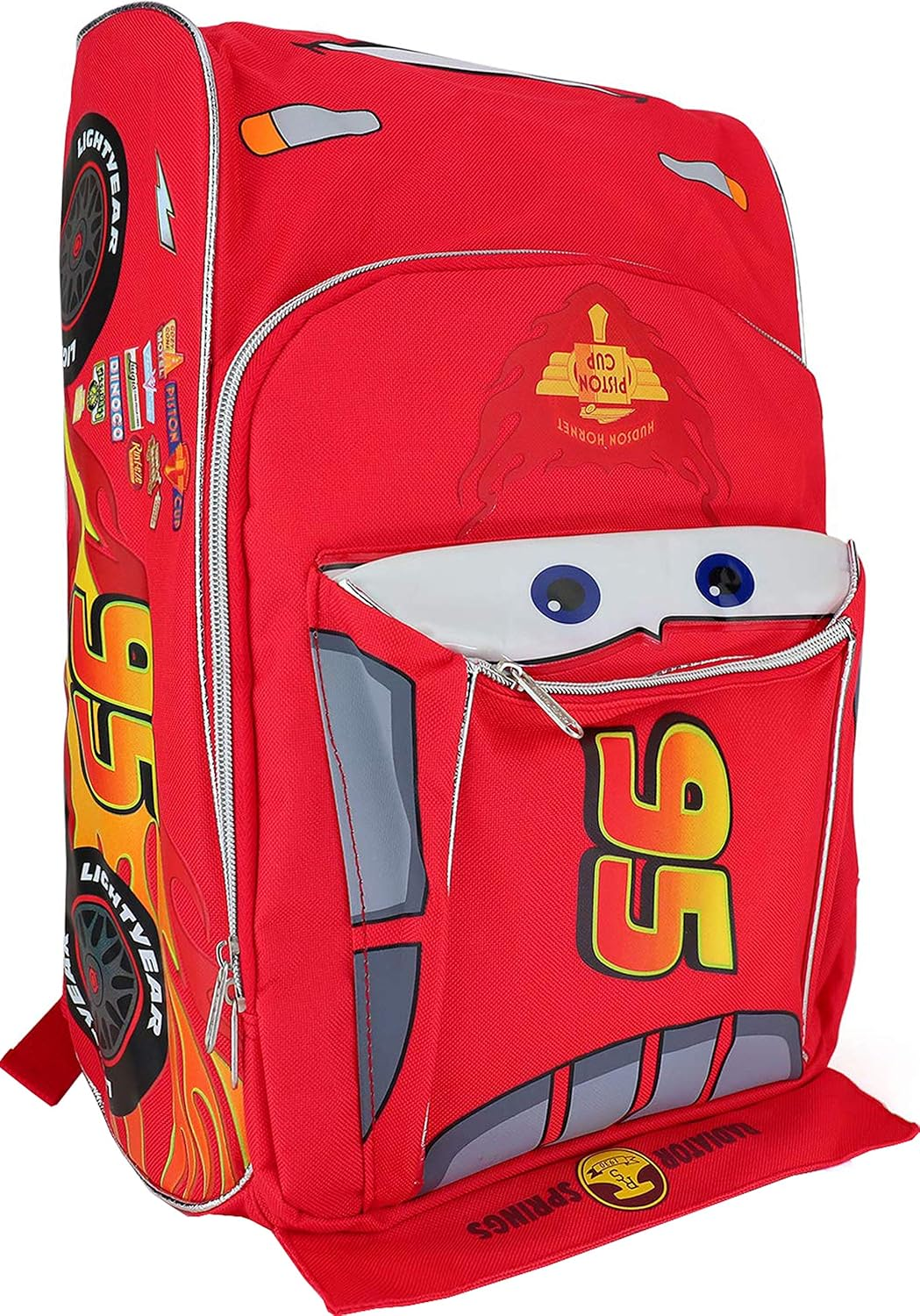 Pixar Cars Lightning Mcqueen Shape 16 Inch Large School Backpack, Red, Classic image number 2