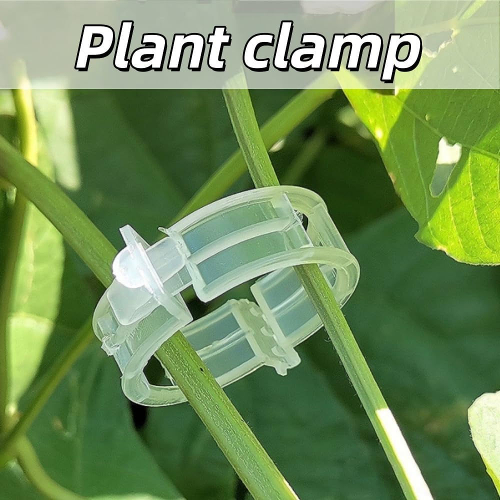100 Pcs Plastic Plant Clips,Reusable Plastic Trellis Plant Support Clips for Support, Grape and Tomato Vine, Vegetables Plants(White) image number 2